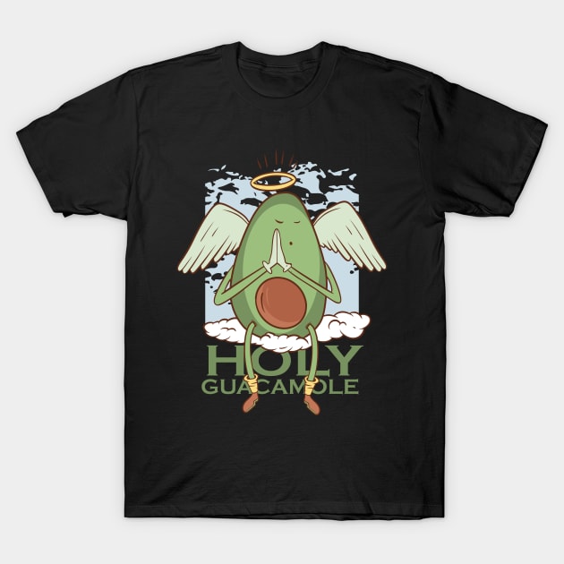 Funny Holy Guacamole Avocado Angel T-Shirt by HiFi Tees